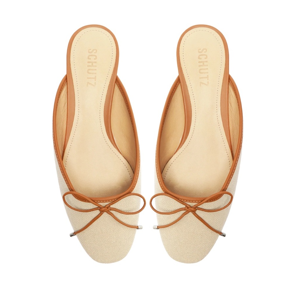 Schutz Arissa Linen Flat Mule size 6
